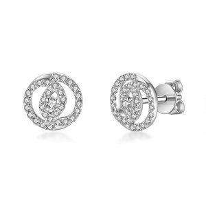 Real Diamond Fancy Small Round Stud Earrings